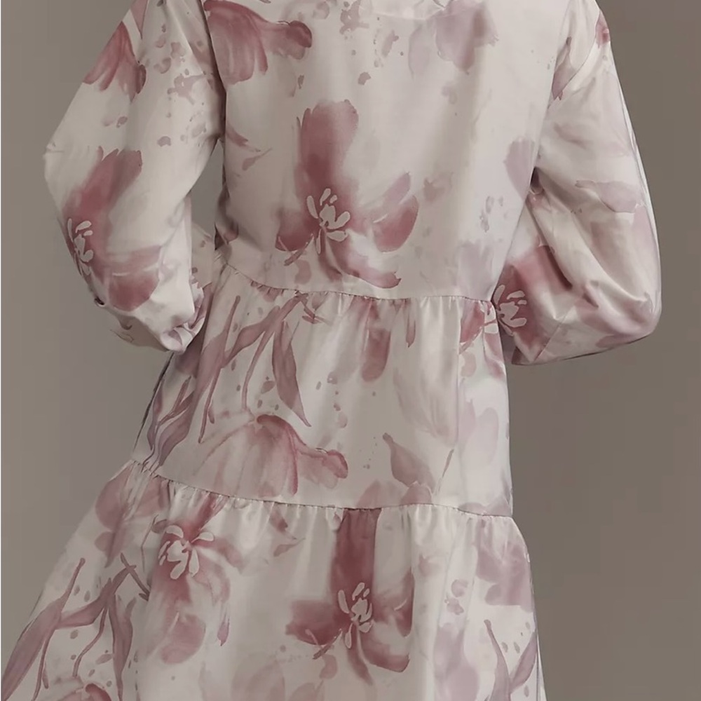 Chic Maeve Long Sleeve Floral Dress in Pink and White